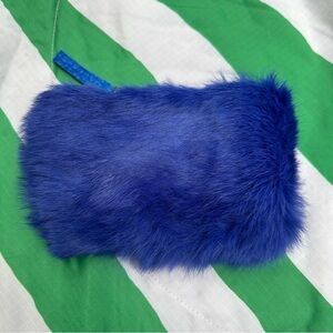 PRIMECUT cobalt blue fur pouch